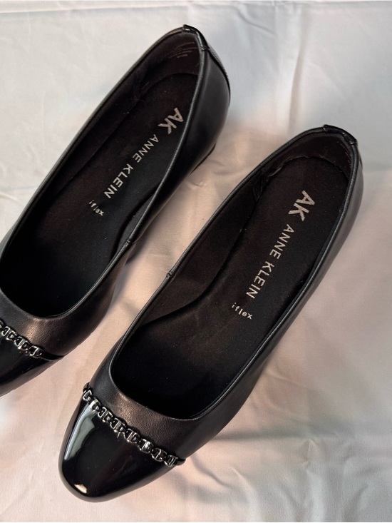 Anne Klein Shoes - Anne Klein Black Patent-Trim Ballet Flats
